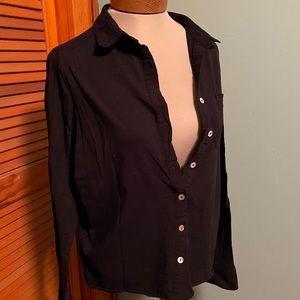 Black Button Down Blouse by a new day